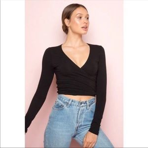SOLD Brandy Melville Long Sleeve Coco Wrap Top